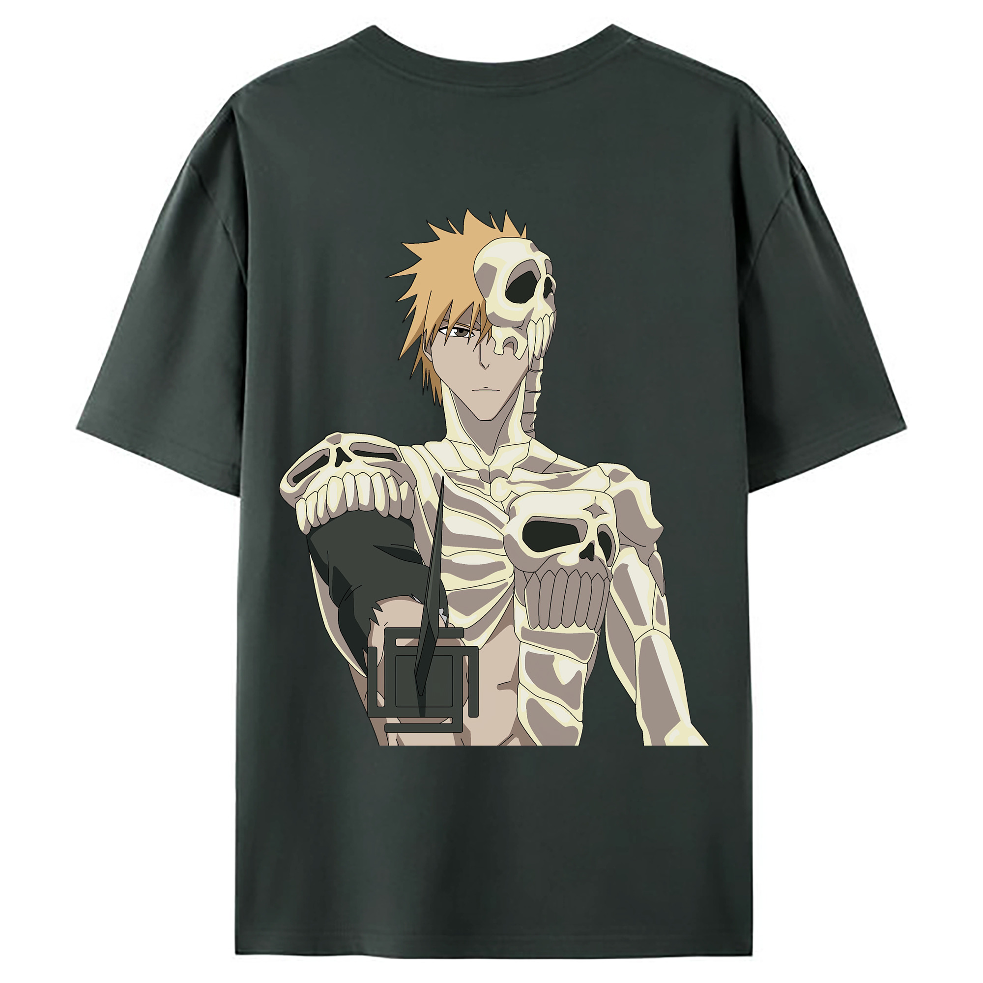 （画像用） ブリーチ 黒崎一護（くろさき いちご）BLEACH Kurosaki Ichigo 綿100％ メンズ半袖Tシャツ（バックプリント） 通気性